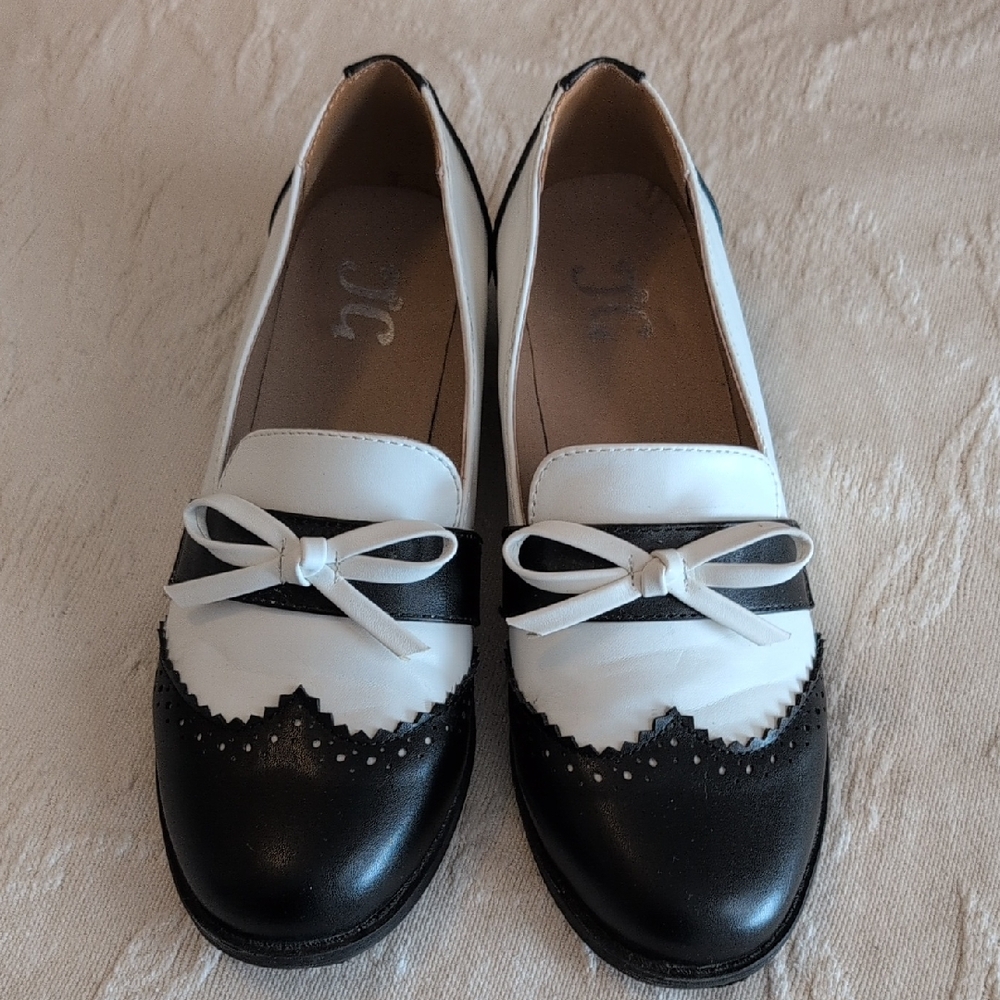 Black and White Women's Loafers
